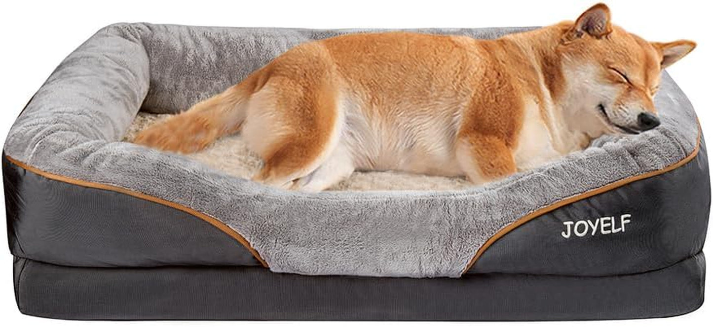 Pamper Your Pup: Luxurious Large Memory Foam Orthopedic Dog Bed with Removable Washable Cover & Bonus Squeaker Toy!