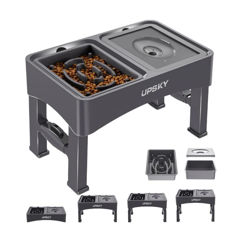 Elevate Your Pet's Dining Experience: 2025 2-In-1 Adjustable Dog Bowls with Slow Feeder & No-Spill Design for Small to Medium Dogs