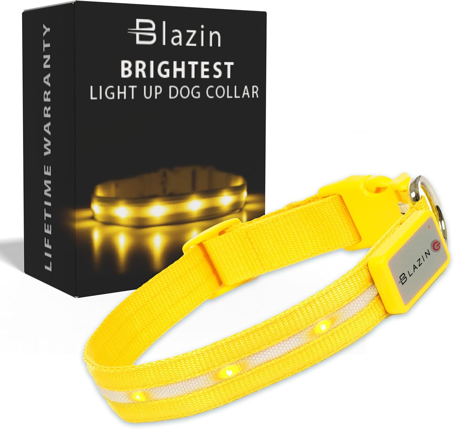 Illuminate Your Pup's Adventures: The Ultimate USB Rechargeable LED Dog Collar - Waterproof, 1,000 Feet Visibility for All Sizes of Dogs - USA Made!