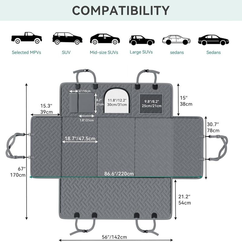 Elevate Your Travel Experience with the DWVO 56"/50" Waterproof Dog Car Seat Cover - Ultimate Pet Protection for Trucks and SUVs