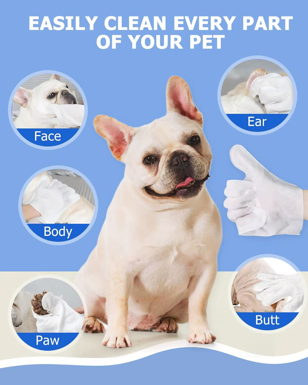 Effortlessly Clean and Deodorize Your Pets with Our Cleaning Wipes Gloves for Dogs and Cats – Perfect for Daily Grooming and Hygiene