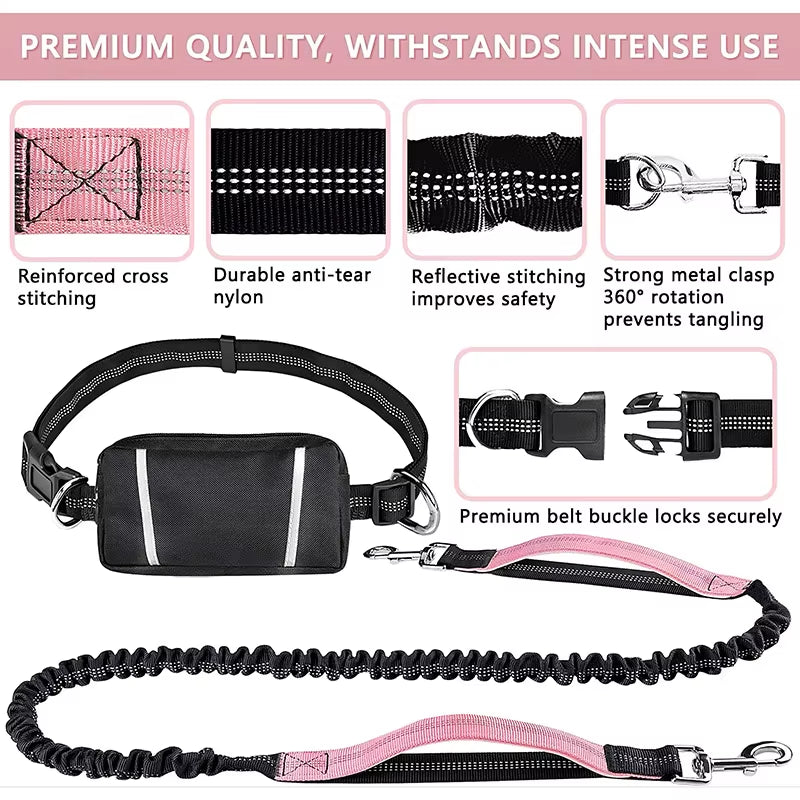 Hands-Free Adjustable Dog Leash: Perfect for Running, Jogging, and Walking with Your Furry Friend!