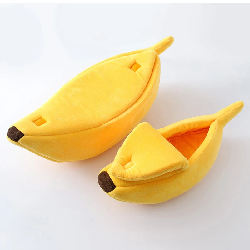 Delight Your Furry Friend with the Cozy Banana Cat Bed - A Fun and Colorful Retreat for Cats and Small Dogs