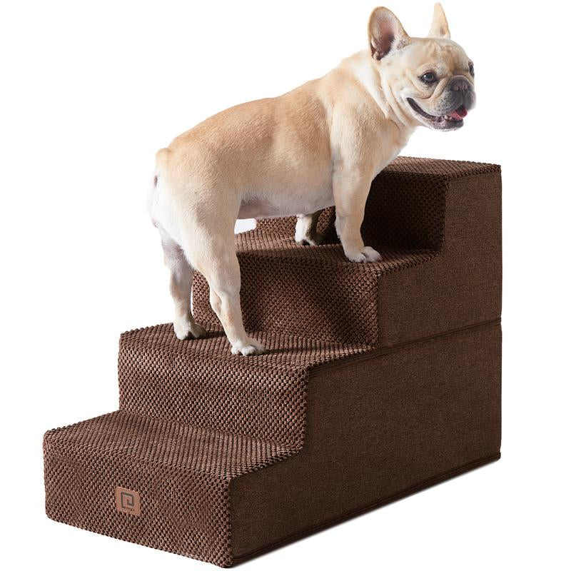 EHEYCIGA Multi-Step Dog Stairs - Safe and Sturdy Pet Steps for Easy Access to High Beds and Sofas