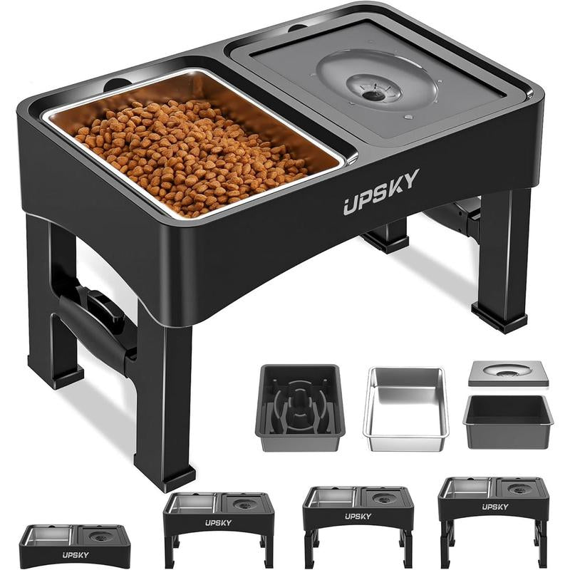 Elevate Your Pet's Dining Experience: 2025 2-In-1 Adjustable Dog Bowls with Slow Feeder & No-Spill Design for Small to Medium Dogs