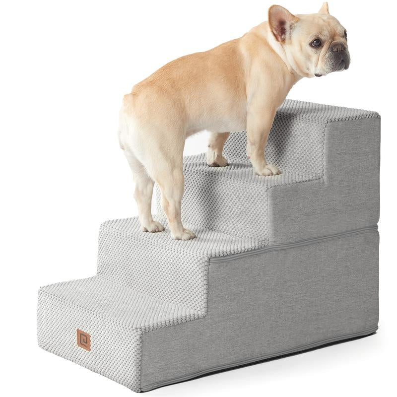 EHEYCIGA Multi-Step Dog Stairs - Safe and Sturdy Pet Steps for Easy Access to High Beds and Sofas