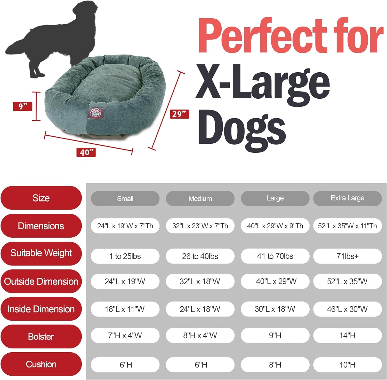 Indulge Your Pup: Luxurious 52-Inch Cozy Micro Velvet Dog Bed with Supportive Headrest in Elegant Azure