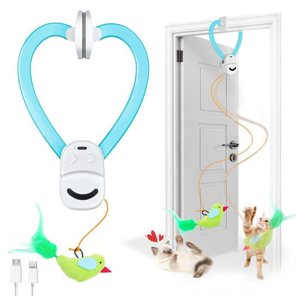 Exciting Automatic Electric Flying Bird Feather Wand Toy - Perfect Indoor Enrichment for Kittens & Adult Cats!