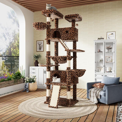 Transform Your Cat's World: SHA CERLIN 81" Luxury Multi-Level Cat Tree Tower with Cozy Perches, Hammock & Durable Sisal Scratching Posts – The Ultimate Indoor Playground for Happy Felines!