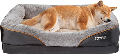 Pamper Your Pup: Luxurious Large Memory Foam Orthopedic Dog Bed with Removable Washable Cover & Bonus Squeaker Toy!