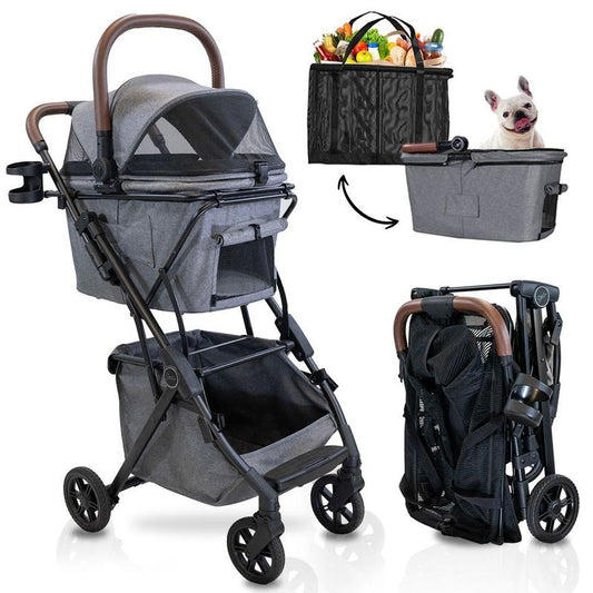 Strolee Luxury Pet Stroller V3 - Your Ultimate Travel Companion for Pets and Shopping!
