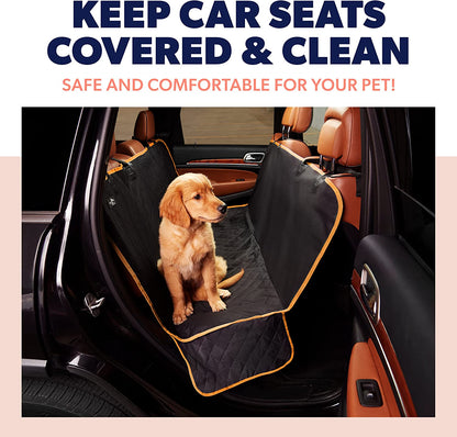 Ultimate Dog Car Seat Cover - Waterproof Pet Hammock Protector for Back Seat, Durable Nonslip Design in Vibrant Orange, Fits SUVs and Trucks