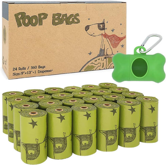 Eco-Friendly Lavender Scented Dog Poop Bags - 360 Count Extra Thick & Leak-Proof Waste Bags with Convenient Dispenser