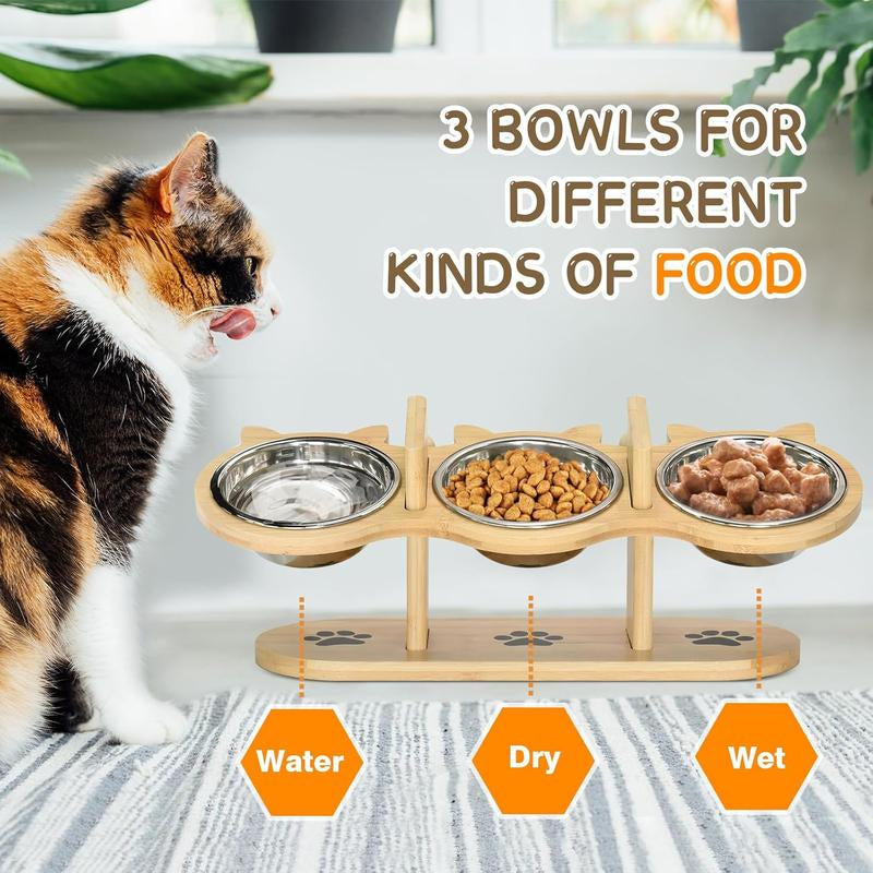 Elevate Your Pet's Dining Experience with Our Adjustable Raised Cat Food Bowls – Perfect for Cats and Small Dogs!