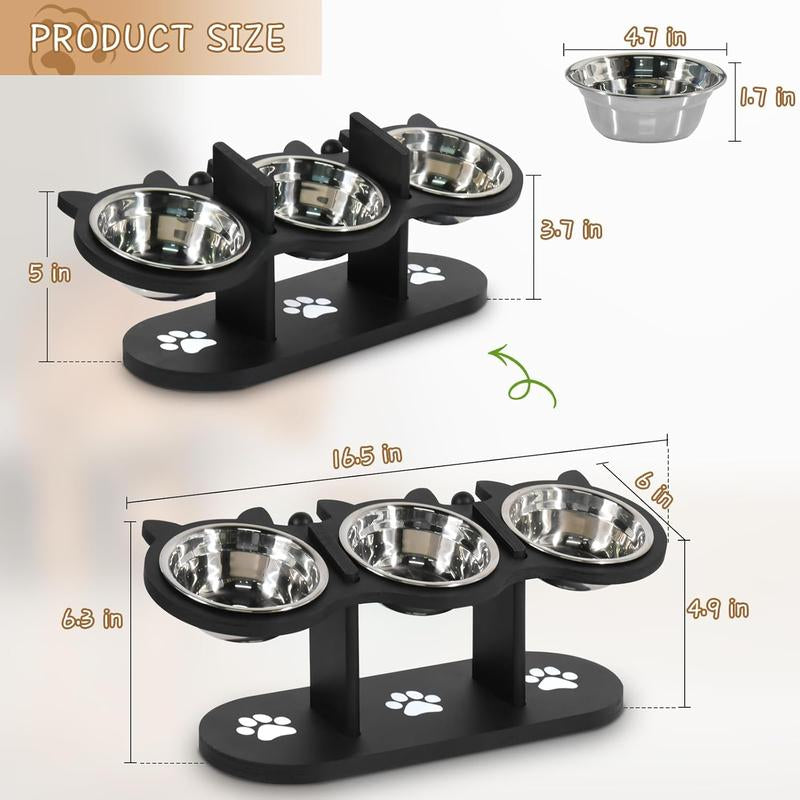 Elevate Your Pet's Dining Experience with Our Adjustable Raised Cat Food Bowls – Perfect for Cats and Small Dogs!