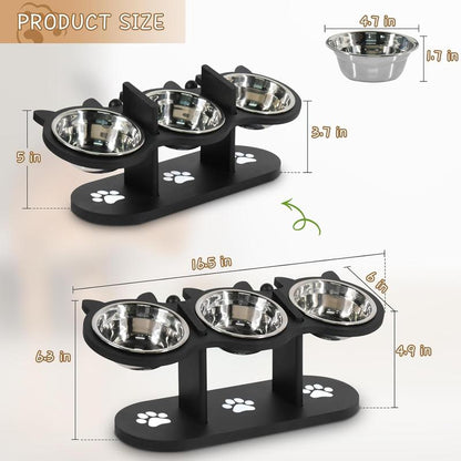 Elevate Your Pet's Dining Experience with Our Adjustable Raised Cat Food Bowls – Perfect for Cats and Small Dogs!