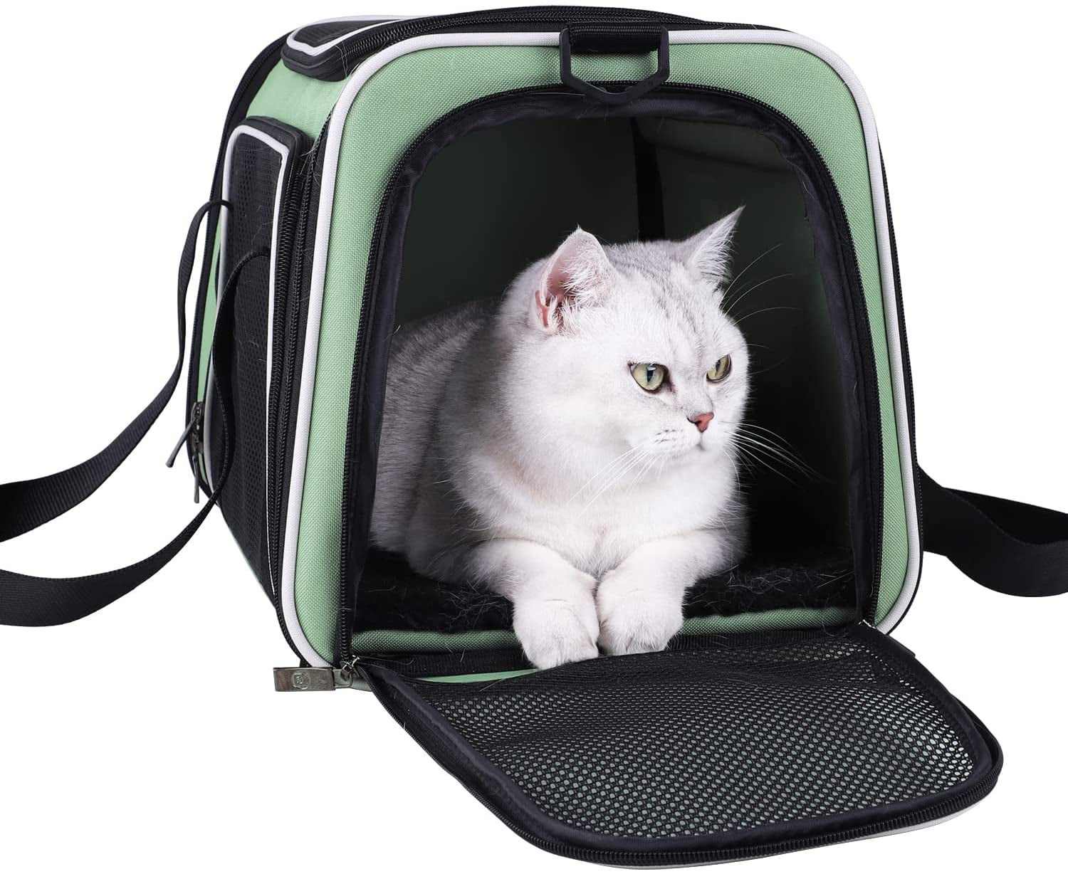 Travel in Style: Lightweight Top Load Cat Carrier for Medium Cats and Small Dogs with Cozy Bed, Multiple Access Doors, and Convenient Shoulder Strap