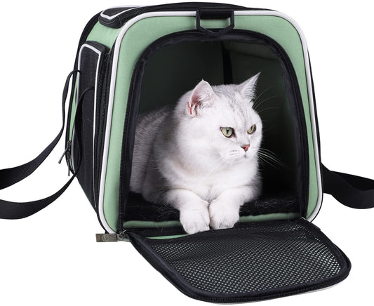 Travel in Style: Lightweight Top Load Cat Carrier for Medium Cats and Small Dogs with Cozy Bed, Multiple Access Doors, and Convenient Shoulder Strap