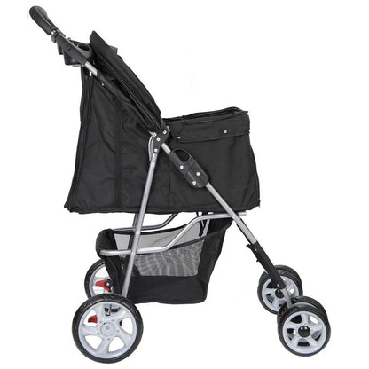 Elevate Your Pet's Adventure with the Stylish Segawe Foldable Dog Stroller - Black Travel Carriage & Detachable Carrier Cart
