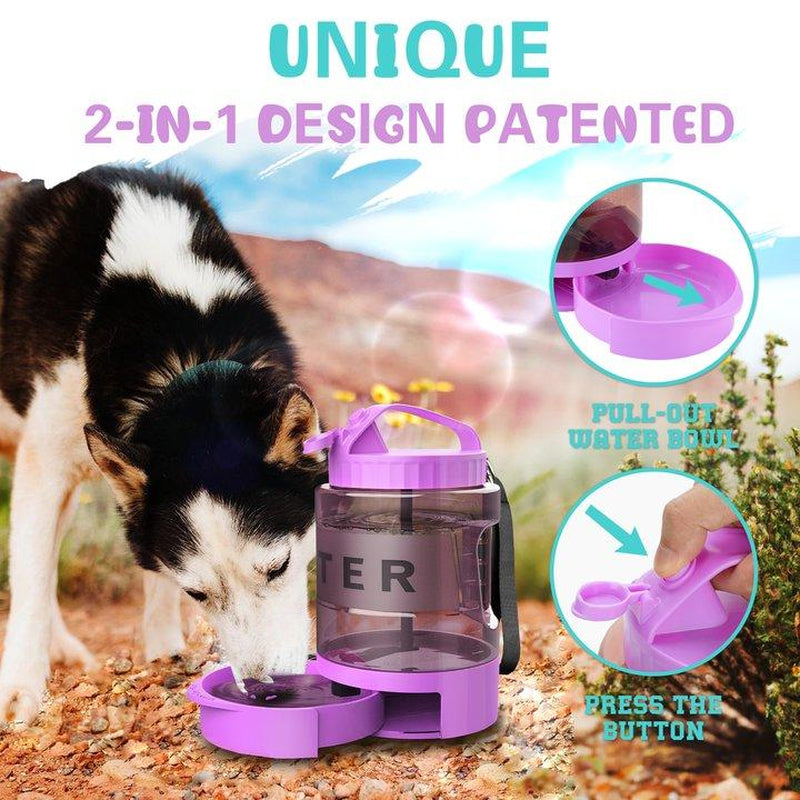 Ultimate 2-in-1 Portable Water Bowl Dispenser for Large Dogs - Perfect for Walking, Camping, and Hiking!