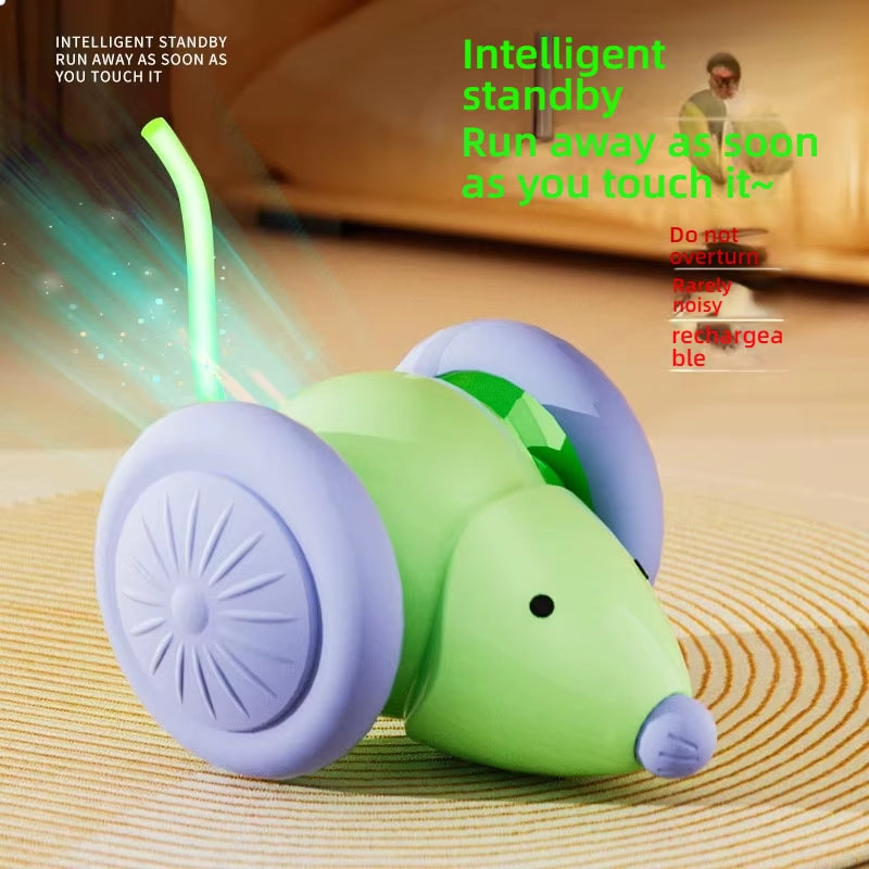 Exciting Interactive Electric Mouse Cat Toy - Silent Automatic Teaser with Smart Obstacle Navigation for Endless Fun
