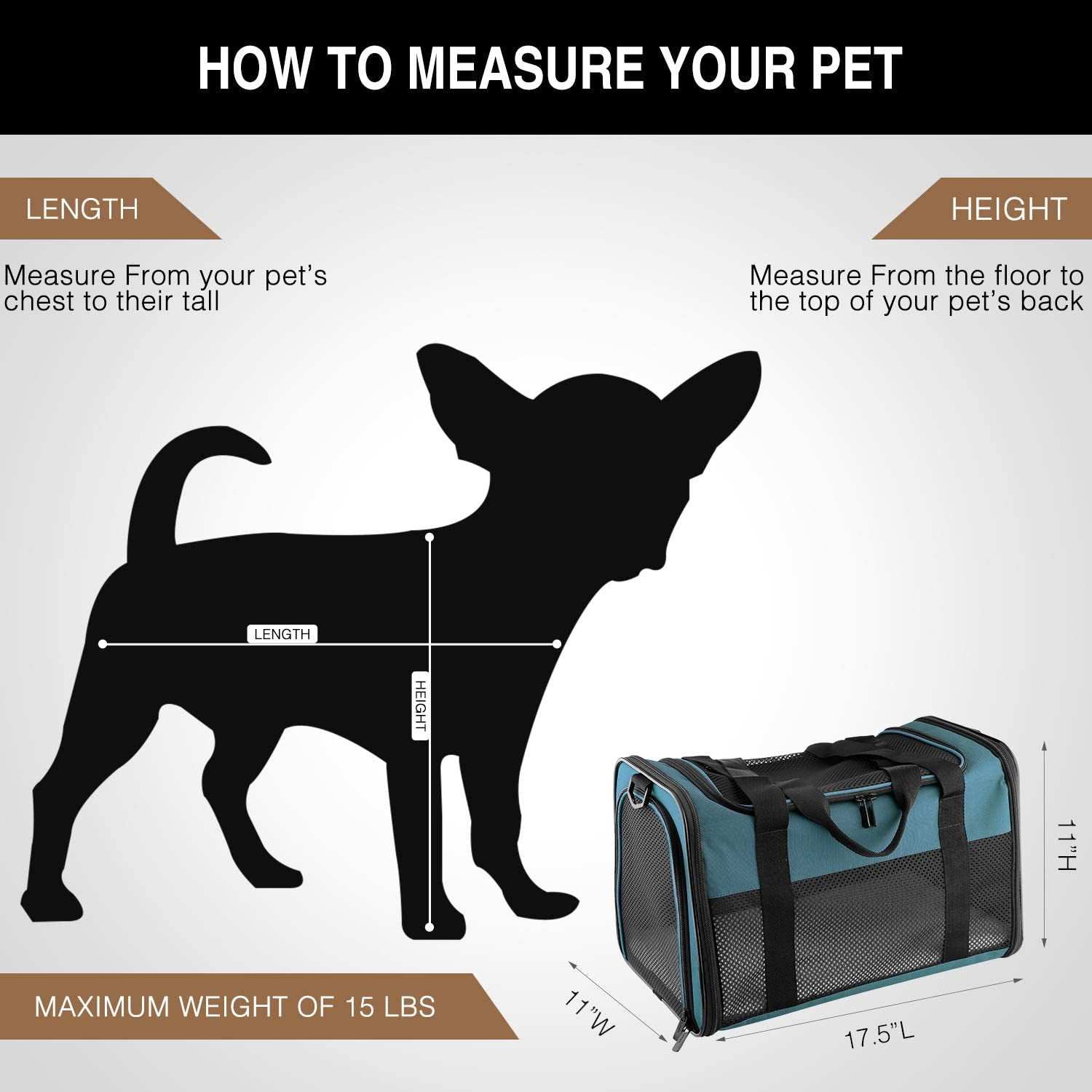 Ultimate Adventure Awaits with Our Airline Approved Soft-Sided Pet Carrier - Perfect for Dogs and Cats up to 15lbs!