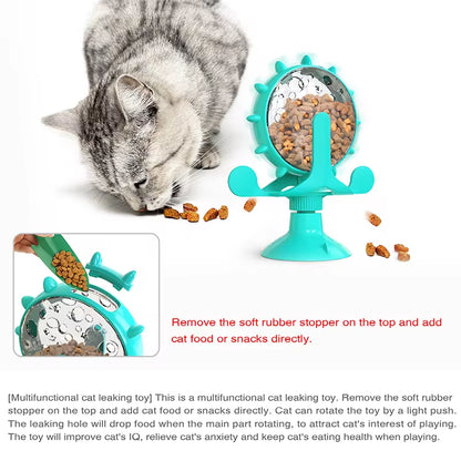 Engaging IQ-Boosting Treat Dispenser Toy for Cats & Small Dogs - Fun Rotatable Slow Feeder for Hours of Play!