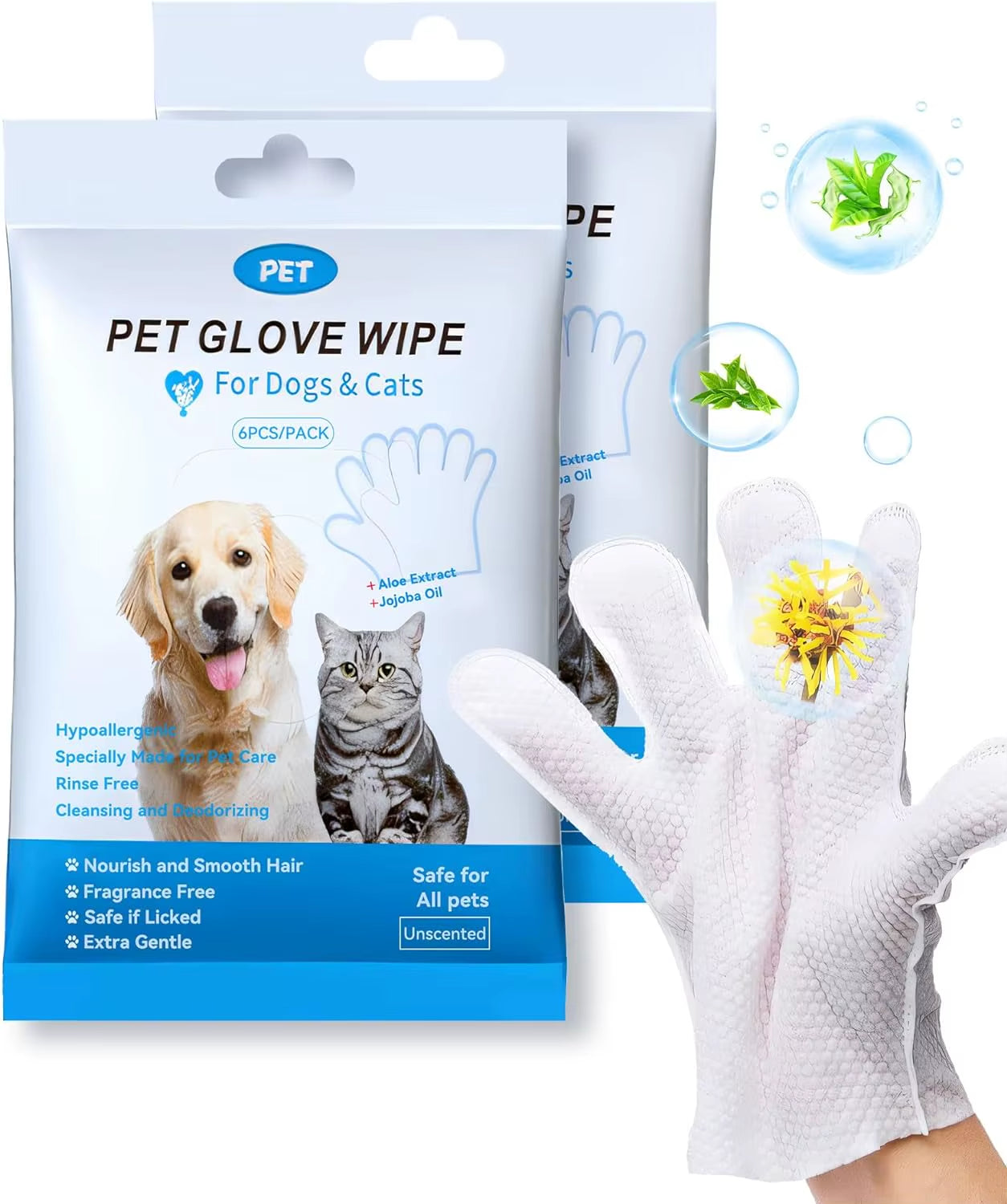 Effortlessly Clean and Deodorize Your Pets with Our Cleaning Wipes Gloves for Dogs and Cats – Perfect for Daily Grooming and Hygiene