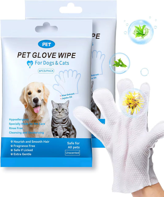 Effortlessly Clean and Deodorize Your Pets with Our Cleaning Wipes Gloves for Dogs and Cats – Perfect for Daily Grooming and Hygiene