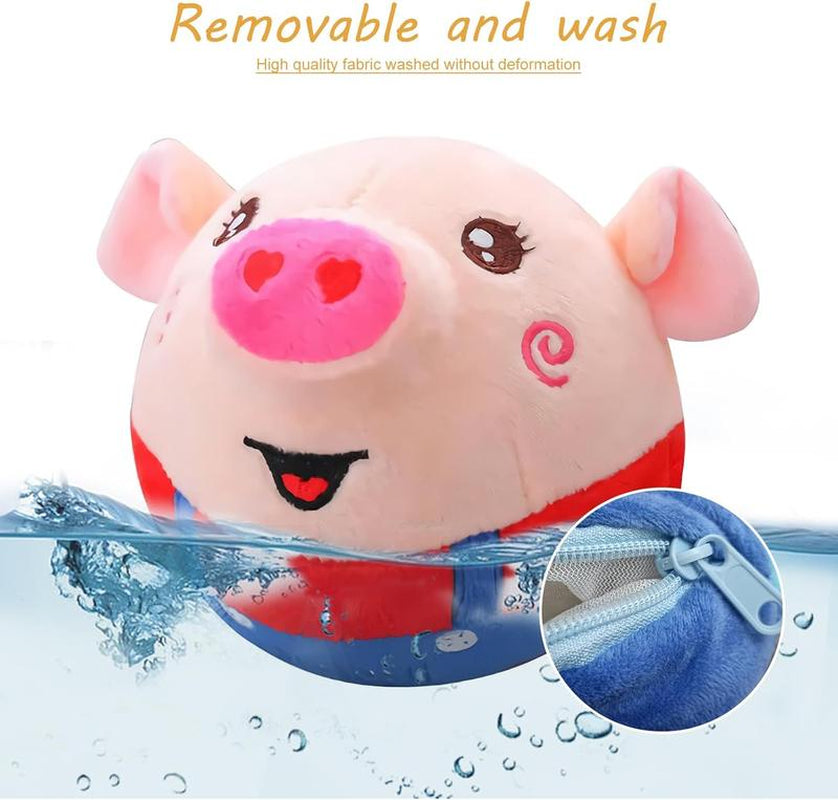Interactive Moving Plush Toy for Dogs - EVERBETTERUS USB Rechargeable Cartoon Pig Dog Toy with Sound, Music & Washable Cover - Perfect for Keeping Your Pet Engaged and Entertained!