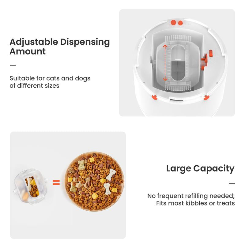 Potaroma Interactive Pet Puzzle Feeder Toy - Rechargeable Treat Dispenser for Dogs & Cats, Smart IQ Training with Remote Control and Custom Voice Recording, 280ml Capacity for Endless Fun
