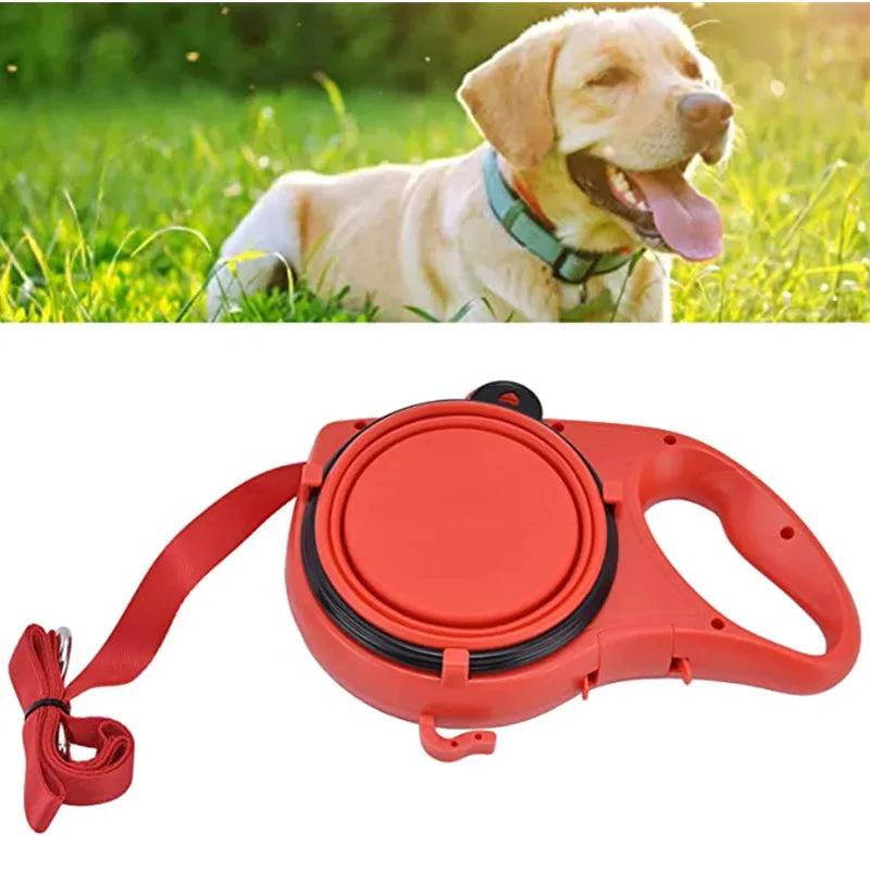 Ultimate 4-in-1 Multifunctional Pet Dog Leash with Built-in Water Bowl and Waste Bag Dispenser – Perfect for Outdoor Adventures!