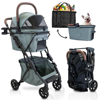 Strolee Luxury Pet Stroller V3 - Your Ultimate Travel Companion for Pets and Shopping!