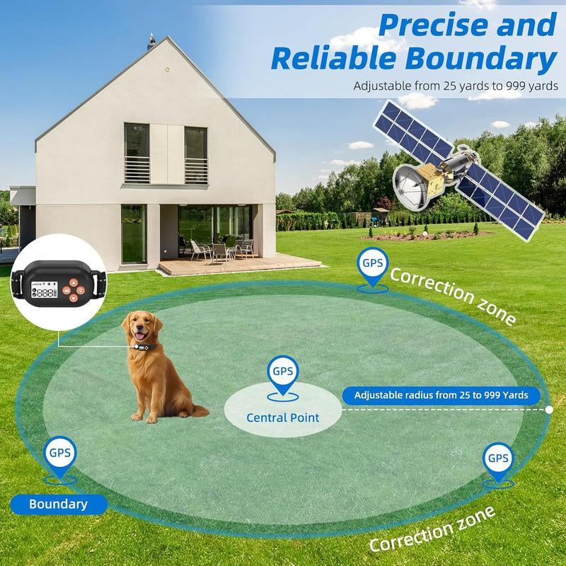 Revolutionary GPS Wireless Dog Fence - Advanced Electric Containment System with Waterproof Rechargeable Collar for Dogs Over 20 lbs