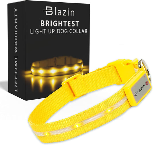 Illuminate Your Pup's Adventures: The Ultimate USB Rechargeable LED Dog Collar - Waterproof, 1,000 Feet Visibility for All Sizes of Dogs - USA Made!