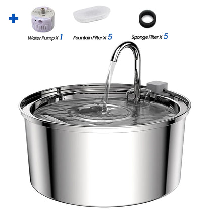 Revolutionary Stainless Steel Cat Water Fountain - Automatic Pet Drinker and Feeder for Healthy Hydration