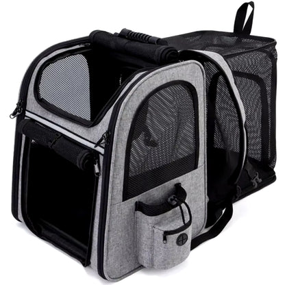 Chic and Versatile Expandable Cat & Dog Backpack - Your Pet's New Favorite Adventure Companion