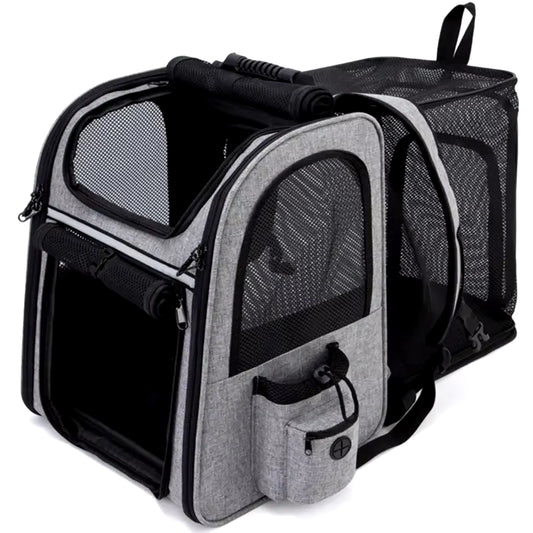 Chic and Versatile Expandable Cat & Dog Backpack - Your Pet's New Favorite Adventure Companion
