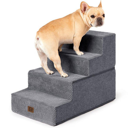 EHEYCIGA Multi-Step Dog Stairs - Safe and Sturdy Pet Steps for Easy Access to High Beds and Sofas