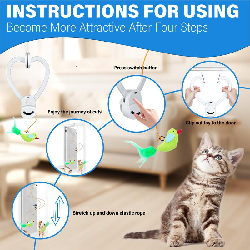 Exciting Automatic Electric Flying Bird Feather Wand Toy - Perfect Indoor Enrichment for Kittens & Adult Cats!