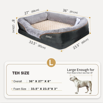 Pamper Your Pup: Luxurious Large Memory Foam Orthopedic Dog Bed with Removable Washable Cover & Bonus Squeaker Toy!