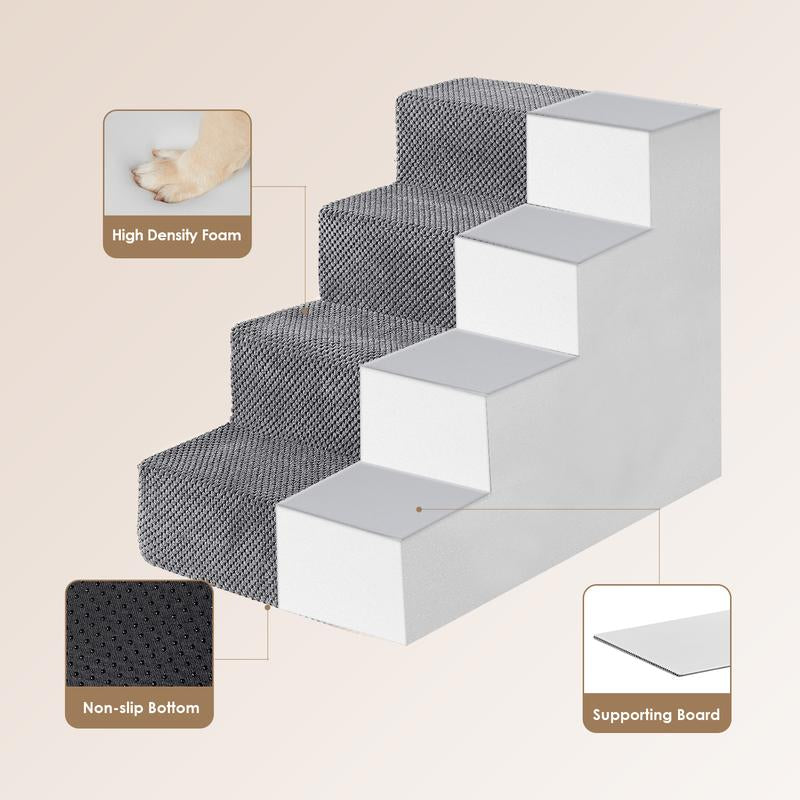 EHEYCIGA Multi-Step Dog Stairs - Safe and Sturdy Pet Steps for Easy Access to High Beds and Sofas