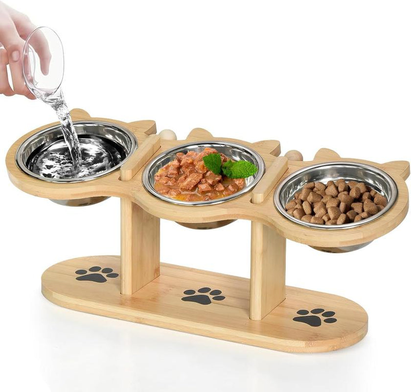 Elevate Your Pet's Dining Experience with Our Adjustable Raised Cat Food Bowls – Perfect for Cats and Small Dogs!
