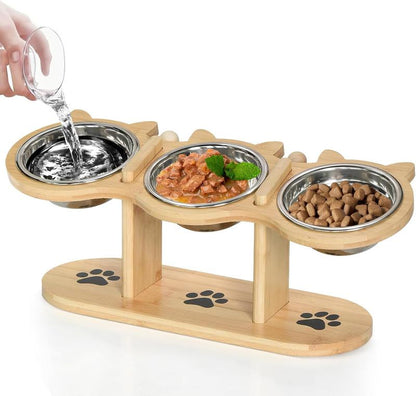Elevate Your Pet's Dining Experience with Our Adjustable Raised Cat Food Bowls – Perfect for Cats and Small Dogs!