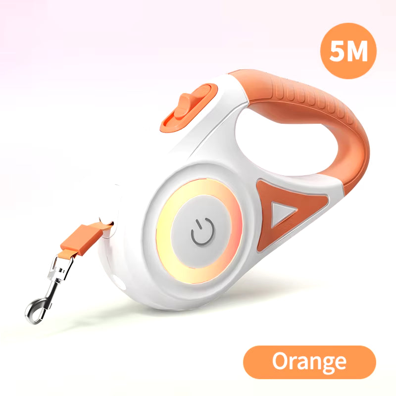 Illuminate Your Dog Walks with the 5M Retractable LED Dog Leash – Perfect for All Breeds and Seasons!