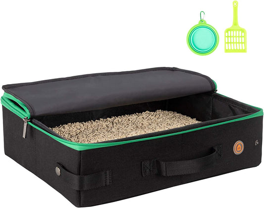 The Ultimate Travel Companion: Portable Cat Litter Box with Lid - Lightweight, Odor Containing, and Perfect for Adventures!