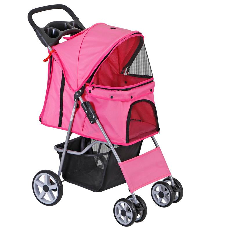 Elevate Your Pet's Adventure with the Stylish Segawe Foldable Dog Stroller - Black Travel Carriage & Detachable Carrier Cart