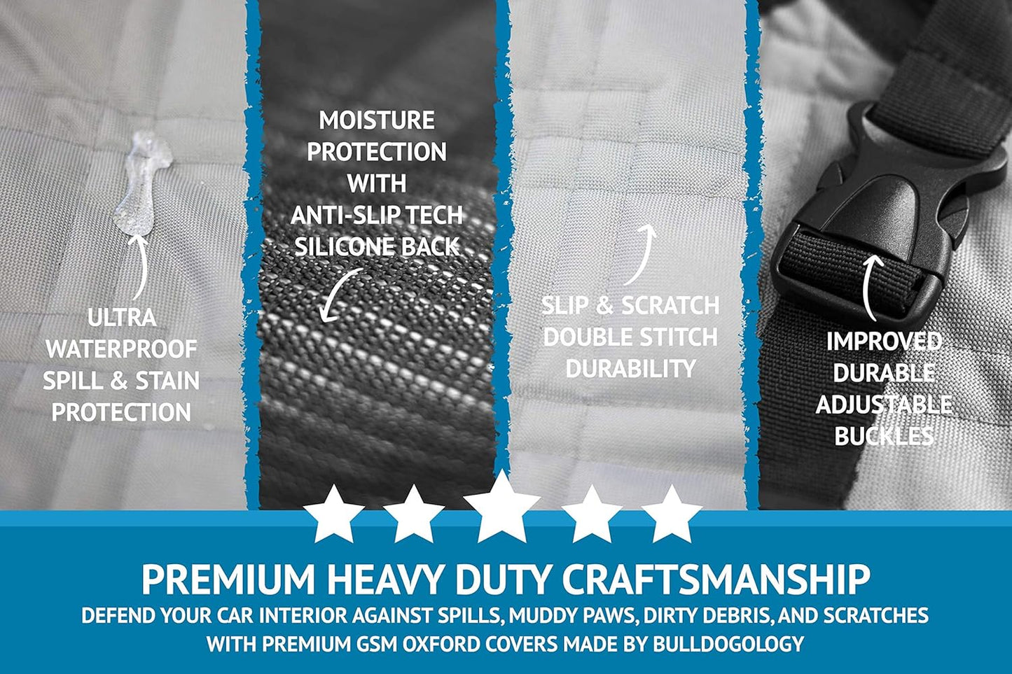 Ultimate Heavy-Duty Waterproof Dog Car Seat Cover - Premium Protection for Hair, Mud, and Scratches - Perfect Fit for Cars, Trucks, and SUVs (Large, Grey)