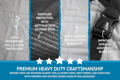 Ultimate Heavy-Duty Waterproof Dog Car Seat Cover - Premium Protection for Hair, Mud, and Scratches - Perfect Fit for Cars, Trucks, and SUVs (Large, Grey)