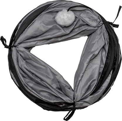 Exciting Cat Tunnel for Indoor Play - Collapsible Pop-Up Tube with Peek Holes and Ball for Endless Fun!